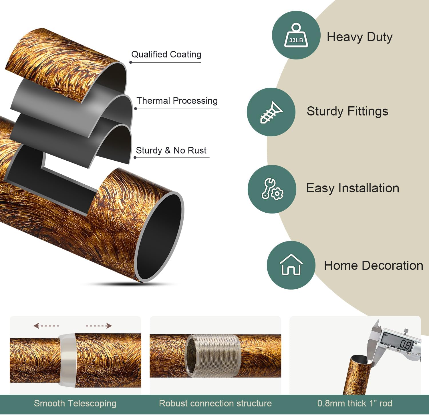 Thumbnail 6 de Lootkell Curtain Rod, 1-Inch Diameter