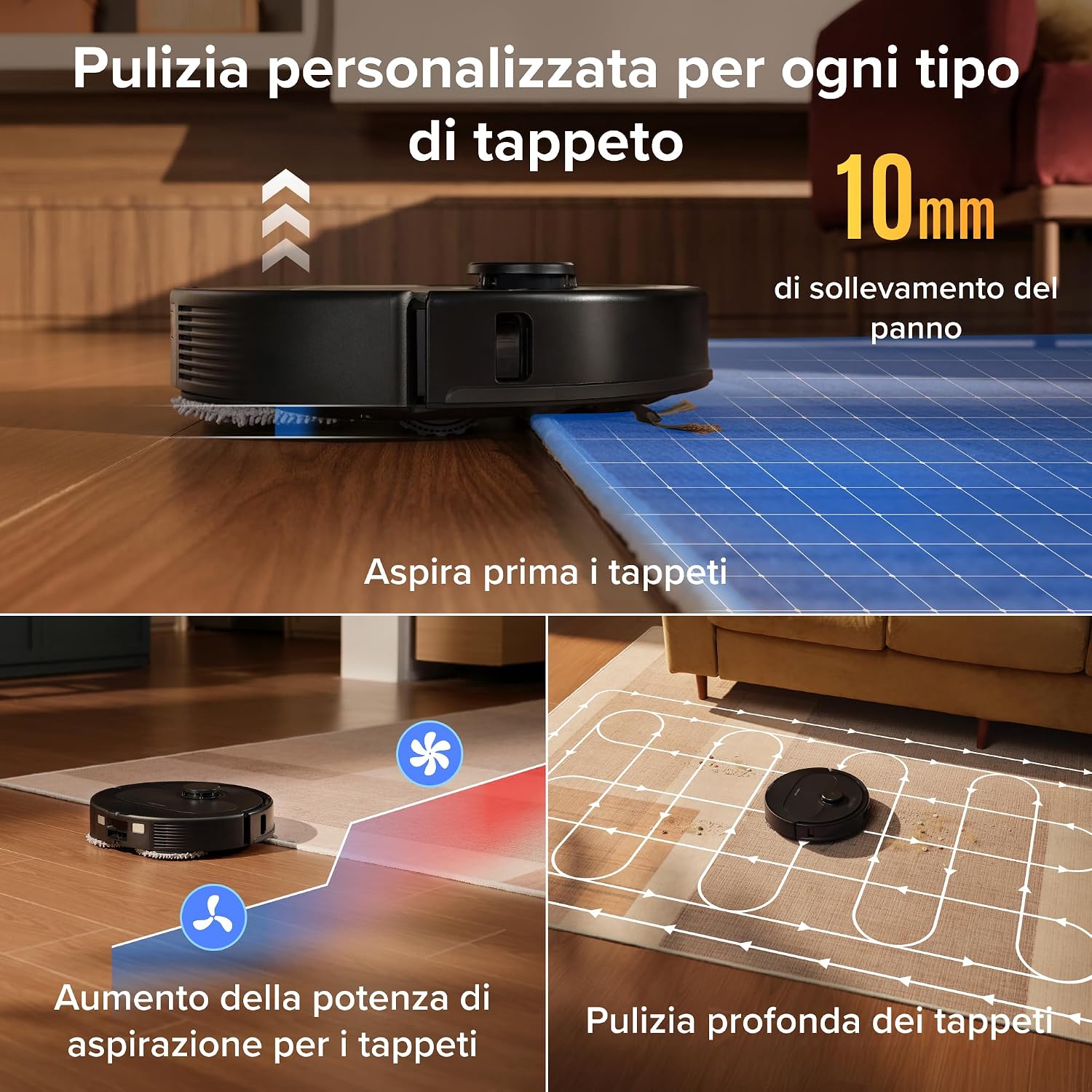 Thumbnail 5 de roborock Qrevo S Pro: Robot Aspirapolvere Lavapavimenti con Lavaggio Panno 75°C