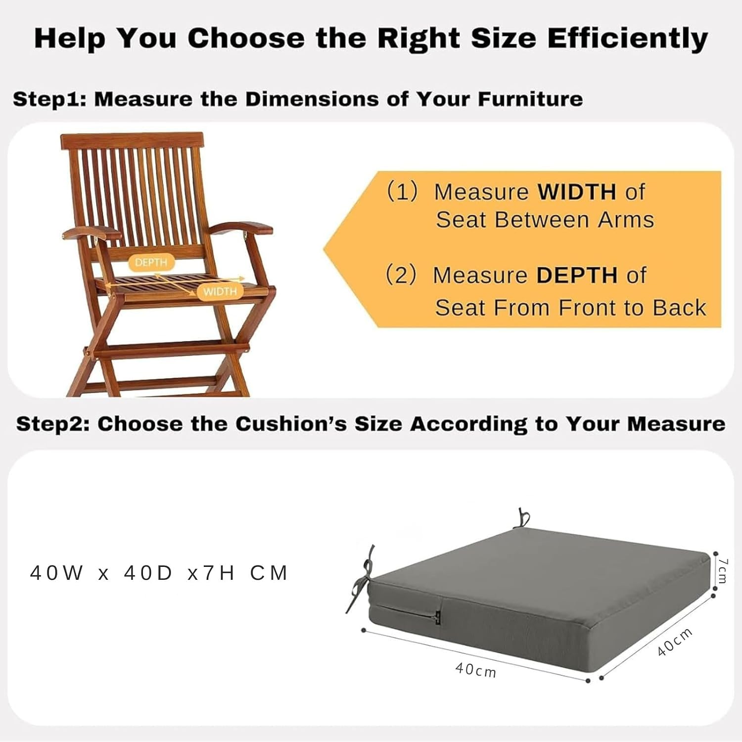 Thumbnail 2 de PRIMEPATIO Outdoor Chair Cushions 7cm