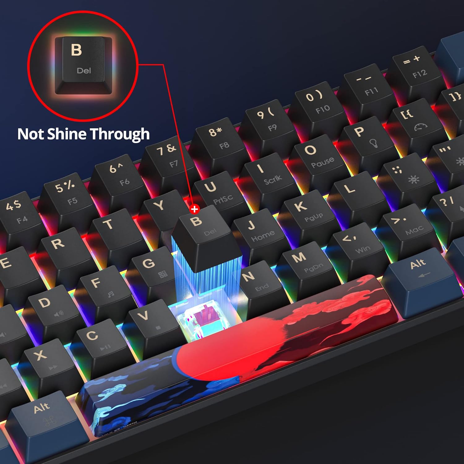 Thumbnail 6 de SOLIDEE 60% 61‑Tasten Gaming‑Tastatur mit roten Schaltern