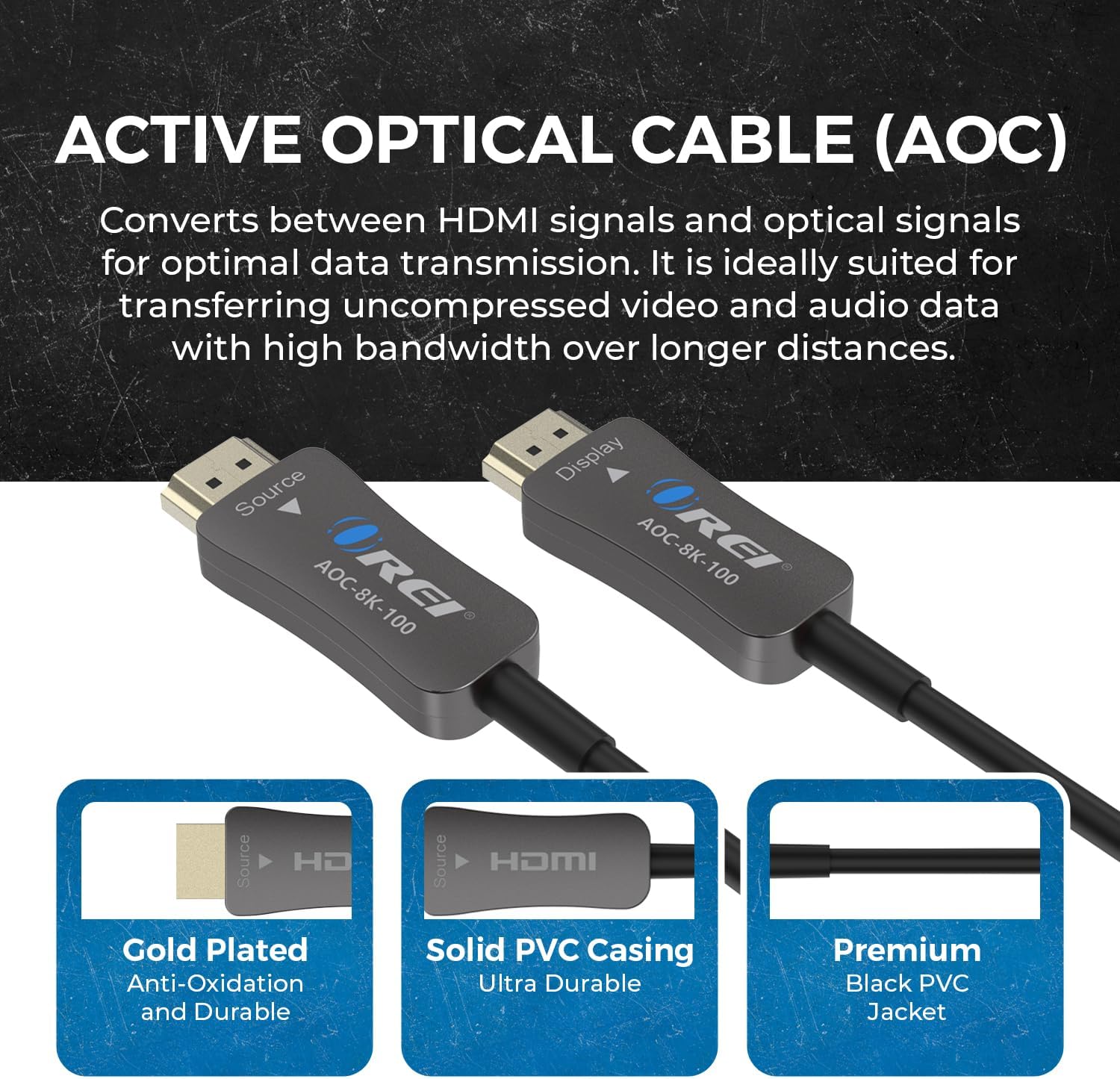Detalle de OREI 8K HDMI 2.1 Cable 100ft