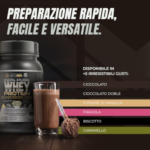 Detalle de Healthy FUSION Whey Protein 1000g Cioccolato con Collagene e Magnesio – proteina pura per allenamenti intensi