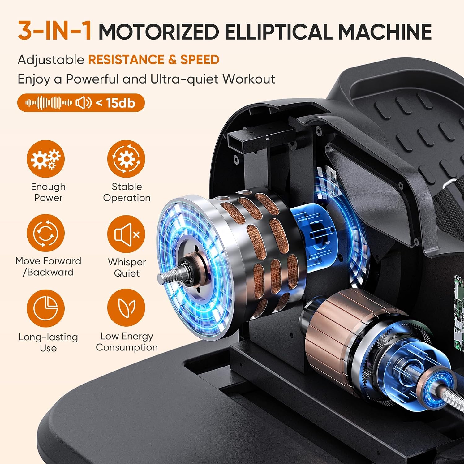 Detalle de Dripex Ellittica 3 in 1: ellittica Ultra Silenziosa sotto scrivania per anziani e adulti