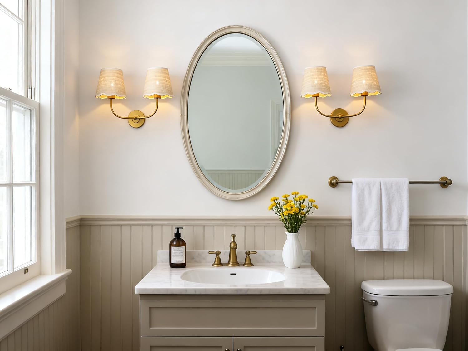 Detalle de Phansthy Wall Sconce with Rattan Shade
