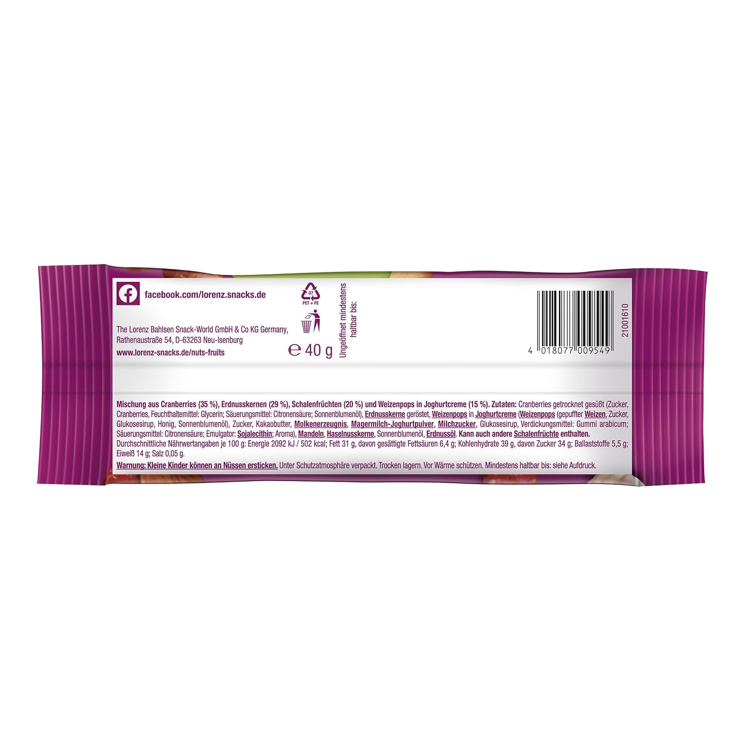 Detalle 2 de Lorenz Nuss & Frucht mit Joghurt Pops – 28 x 40 g, vegetarisch