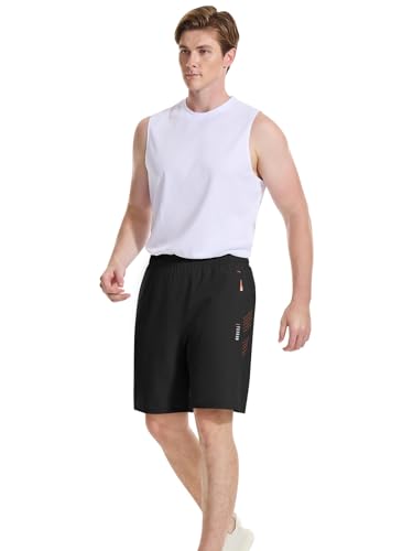 Detalle de Cimic Pantalón corto de running para hombre con bolsillos y cintura elástica