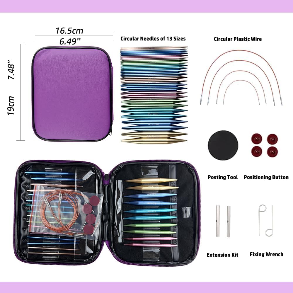 Detalle 2 de Knitiss 13 Pairs Circular Needles 3.0–10.0mm