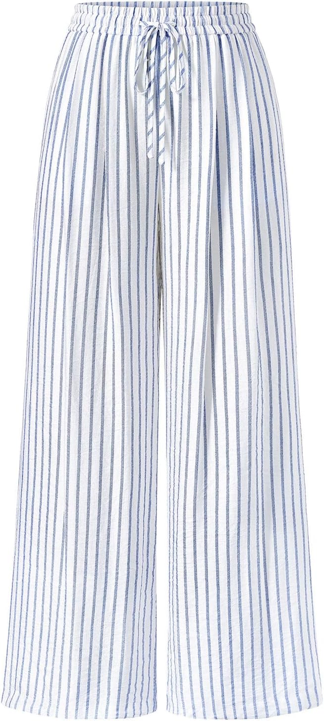 Thumbnail 6 de PRETTYGARDEN Floral Palazzo Pants with Elastic Waist — Lightweight Wide-Leg Pants for Women
