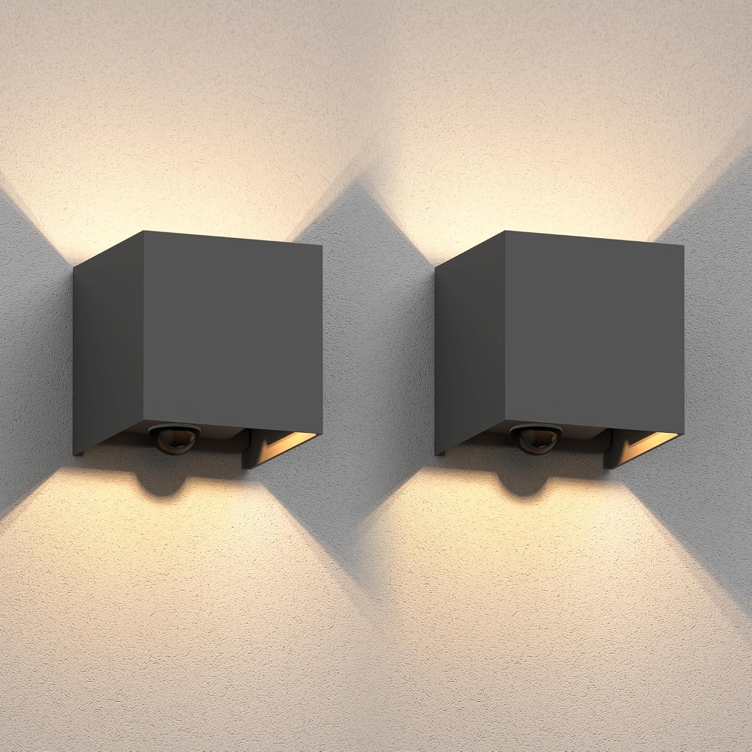 Detalle de Ledscom.de 2 applique CUBEL per esterni IP65 con sensore movimento e attacco G9