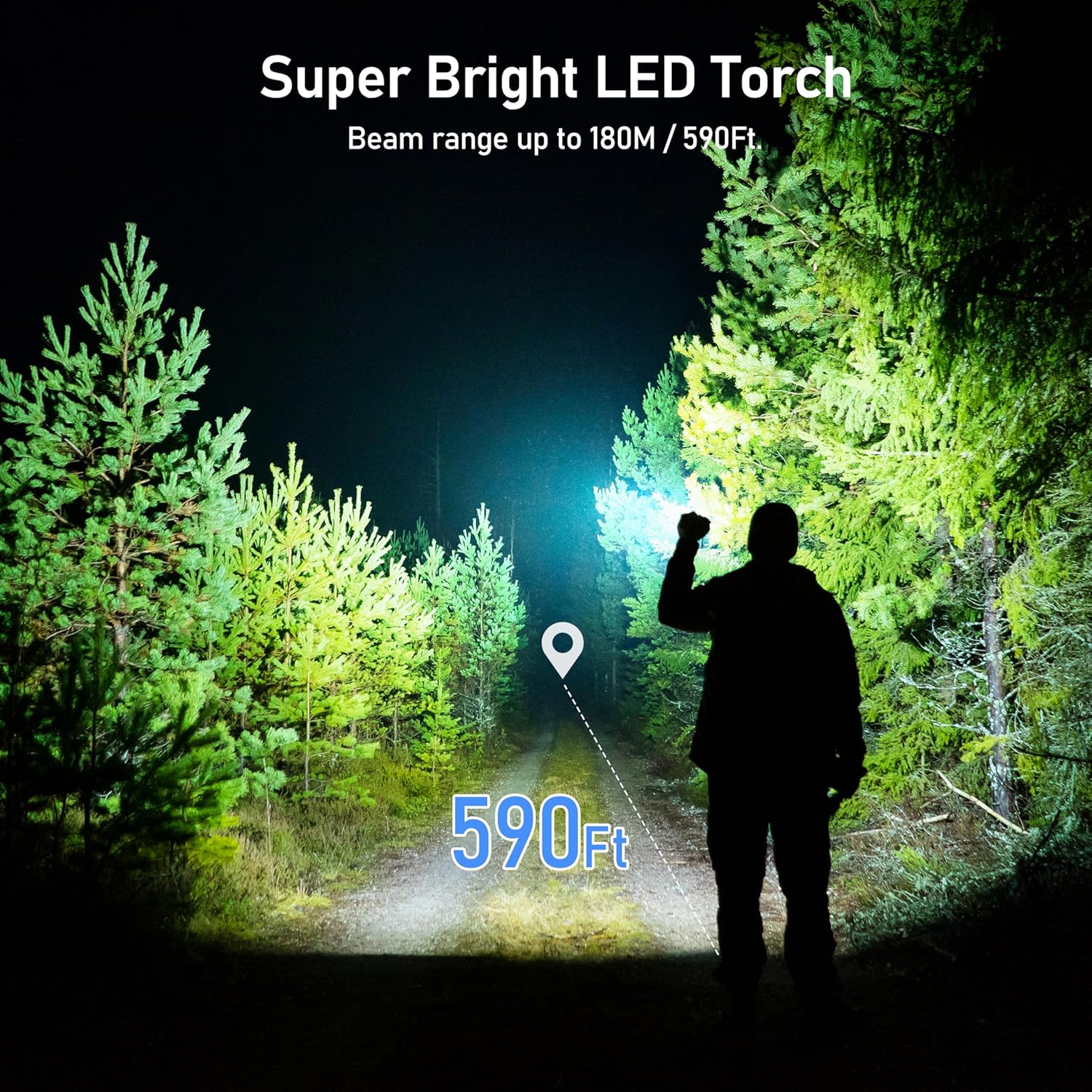 Detalle 2 de Blukar LED Taschenlampe Aufladbar 2 Stück 🔦