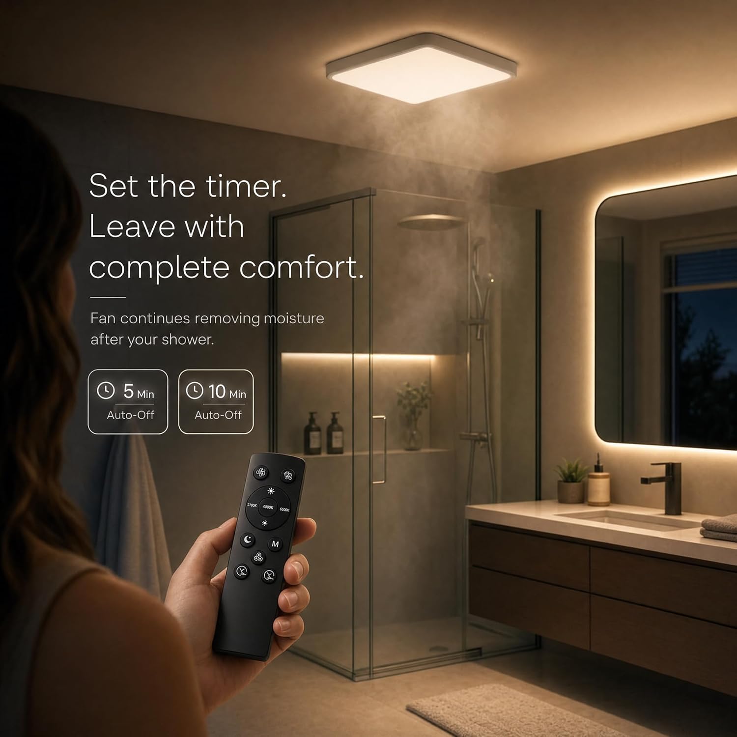 Detalle de Fitop Bathroom Exhaust Fan with Light, 120 CFM