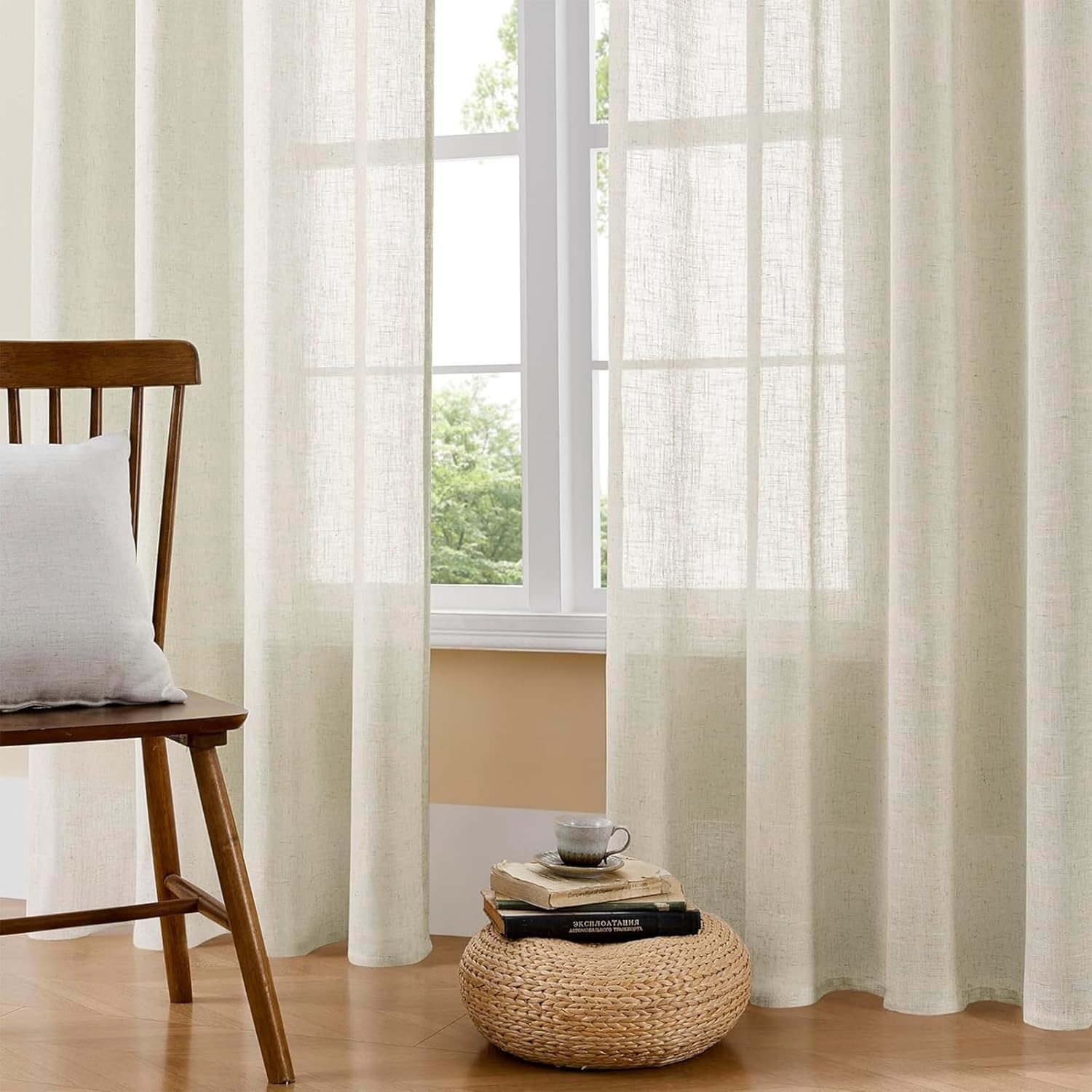Detalle 2 de Joydeco Linen Curtains 84-Inch
