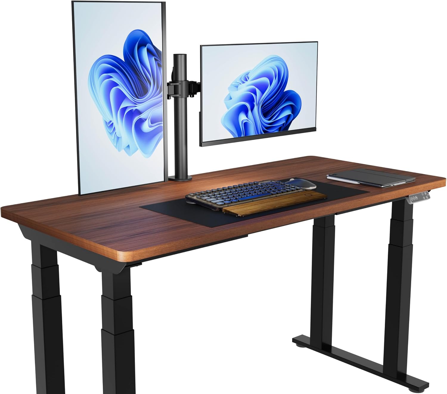 Detalle 2 de Amazon Basics stojak na 2 monitory, stalowe ramię z regulacją wysokości