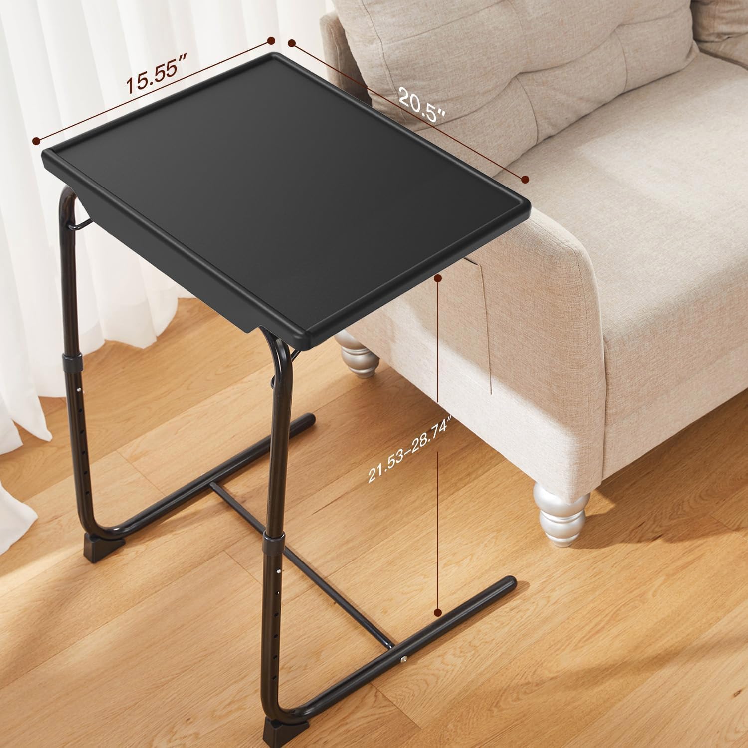 Detalle 1 de HUANUO Adjustable TV Tray Table 21.5