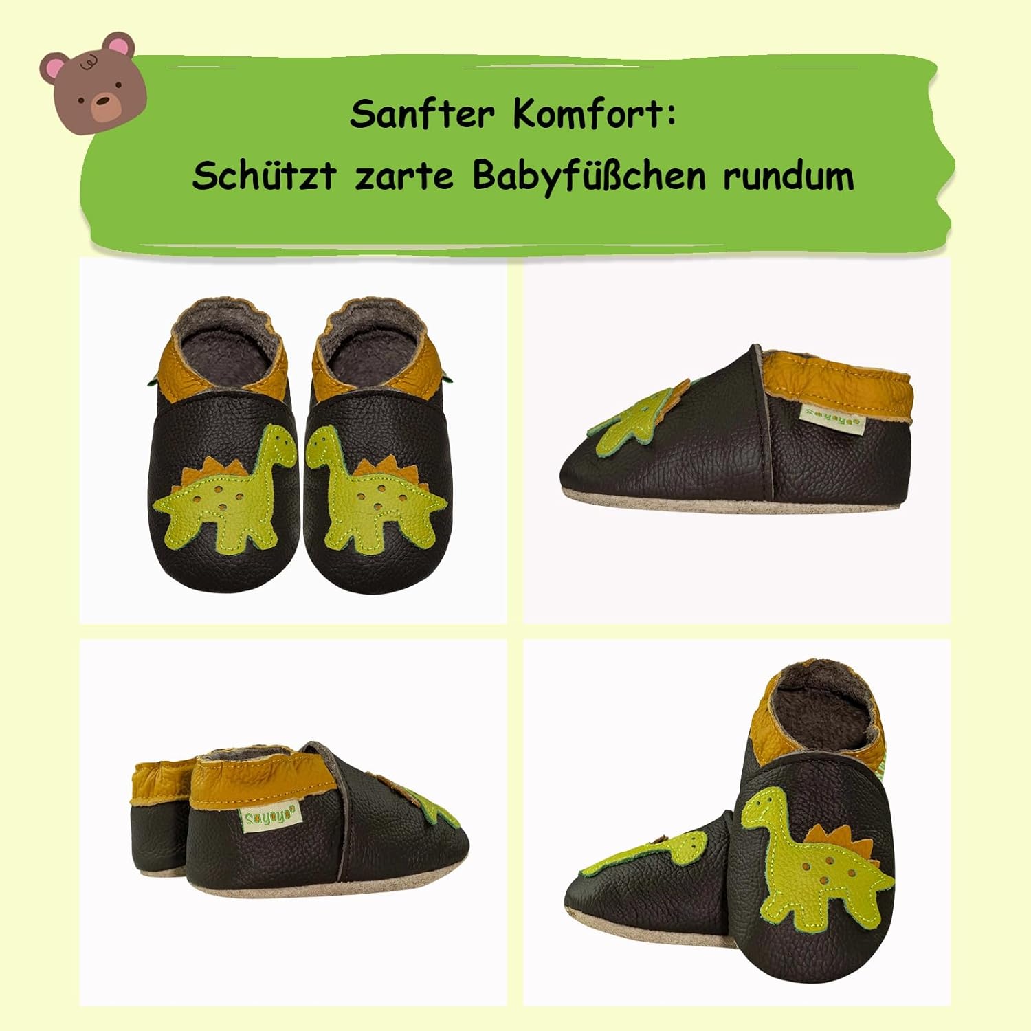 Thumbnail 4 de SAYOYO Weiche Leder Krabbelschuhe – sicherer Einstieg in die ersten Schritte