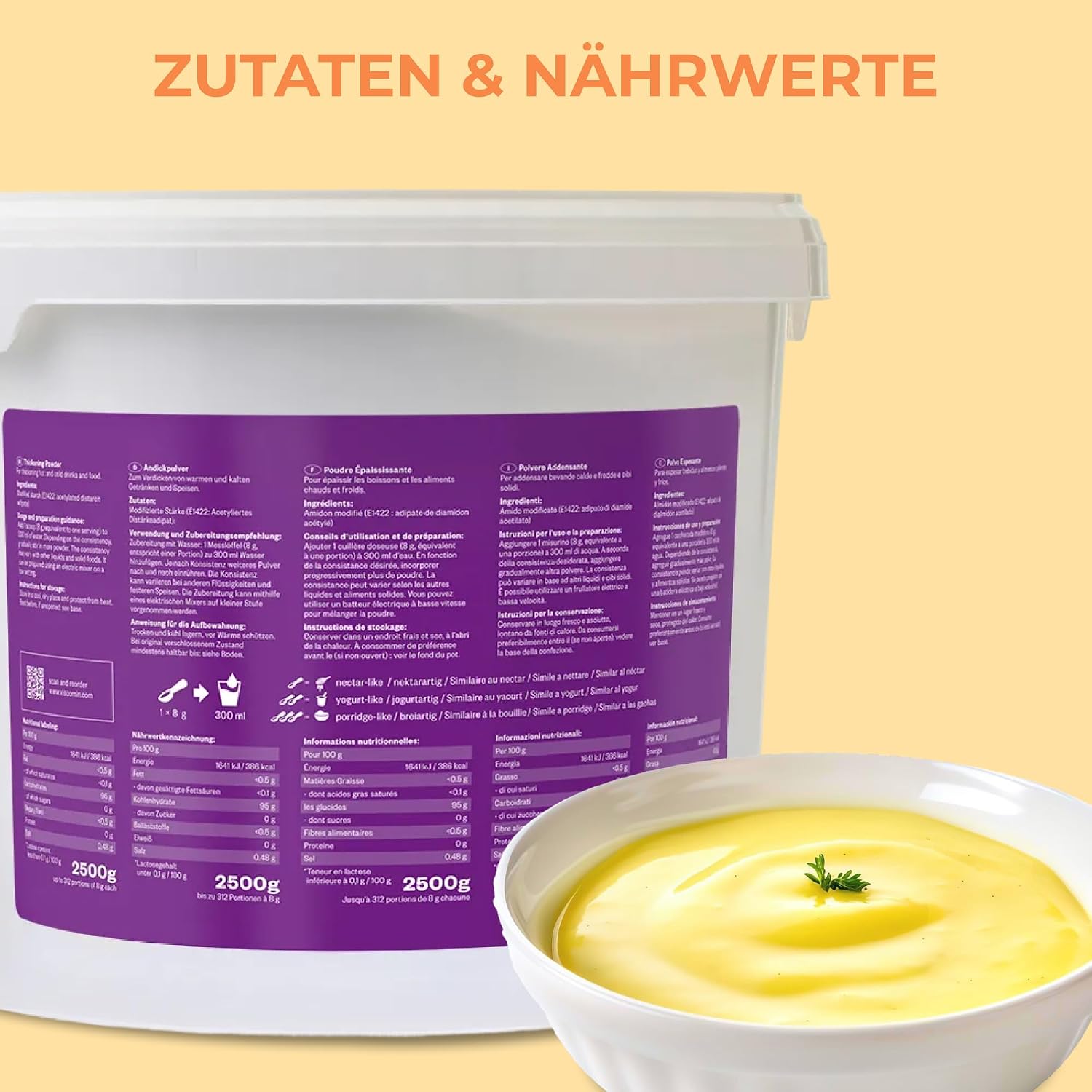 Thumbnail 5 de RheinNatur Viscomin förtjockningspulver 2,5 kg, veganskt och smakneutralt