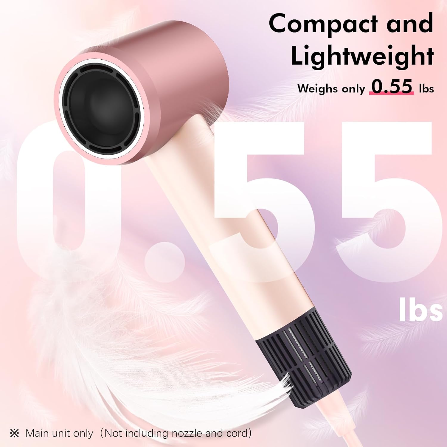Detalle de Uplayteck R8 110,000 RPM Hair Dryer, 1100W, 5 Heat Settings, Pink