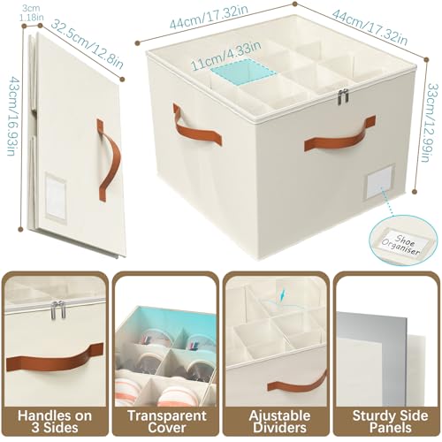 Thumbnail 6 de Storivo Shoe Storage Organiser Box 16 Pairs with Clear Lid and Adjustable Dividers