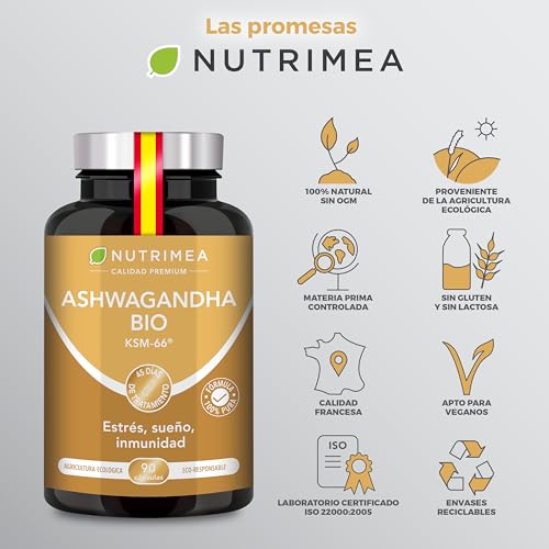 Thumbnail 7 de Ashwagandha KSM-66 ecológica 600 mg (5% withanólidos) — 90 cápsulas veganas de Nutrimea