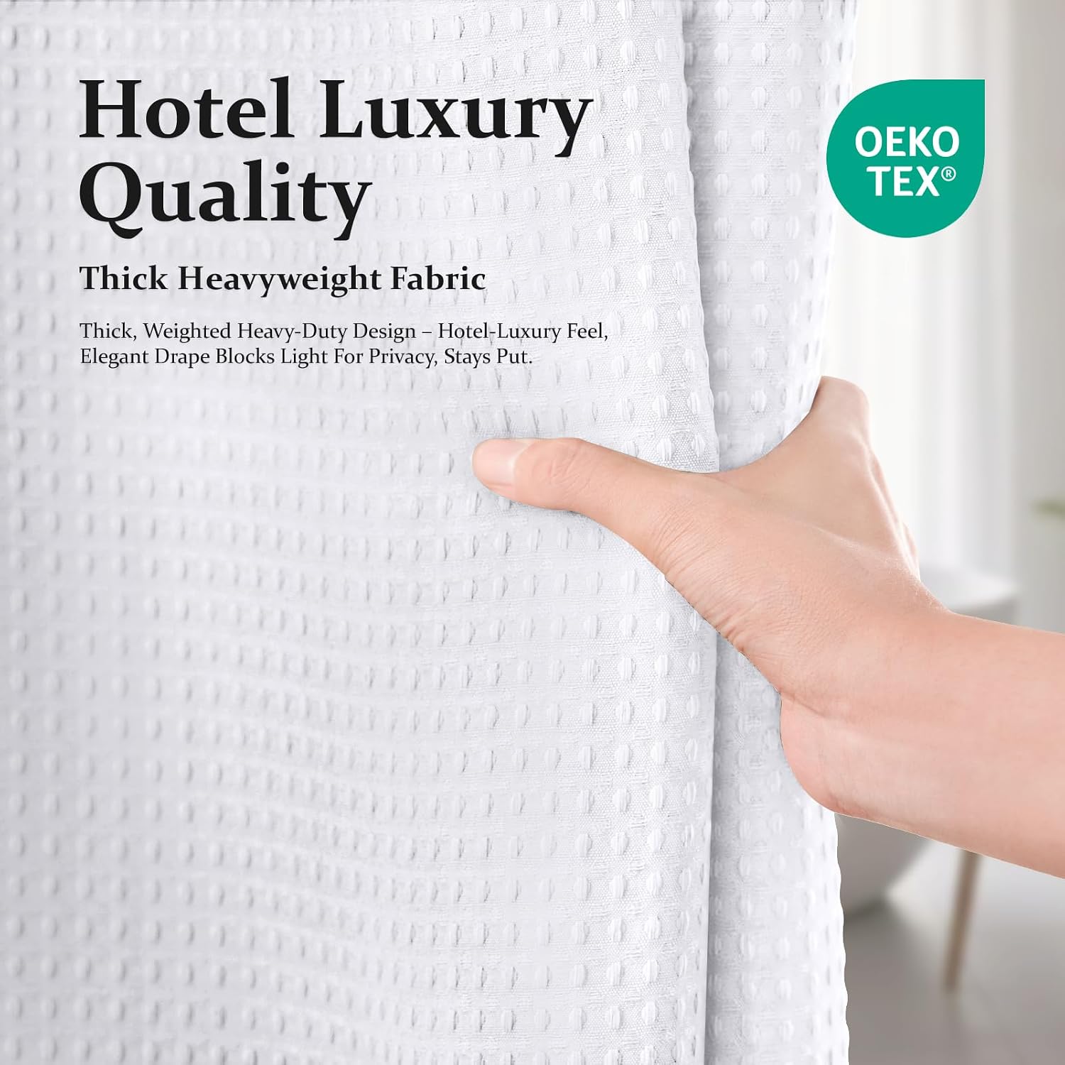Thumbnail 4 de Dynamene Waffle Weave Shower Curtain 72x72