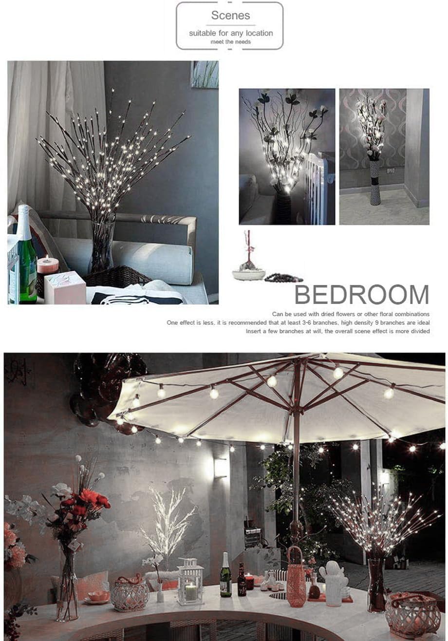 Detalle 1 de DK177 2 Pack Led Branch Light Vase Filler 20 LEDs 30 Inch