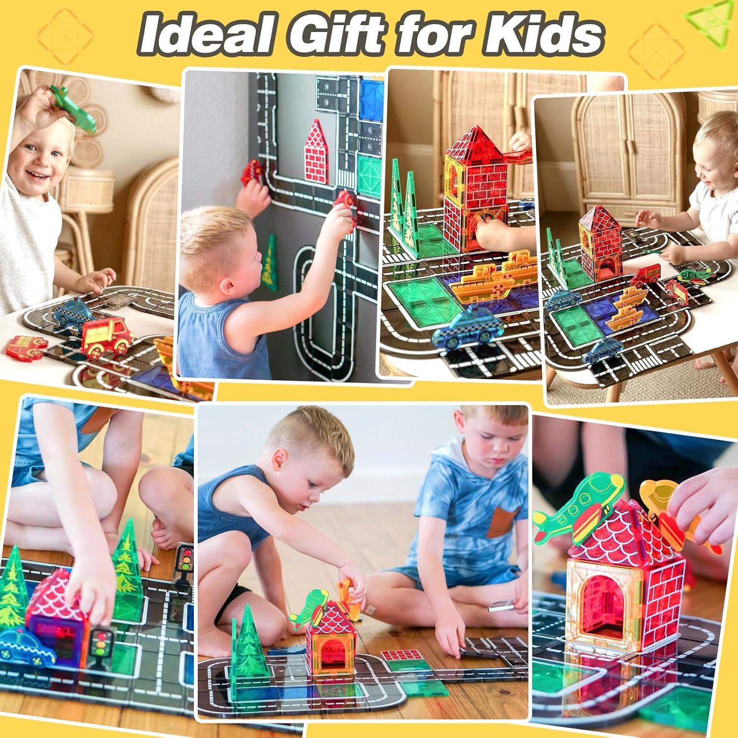 Detalle de Coodoo Magnetic Tiles City Road Set – Creative City-Building for Ages 3–5