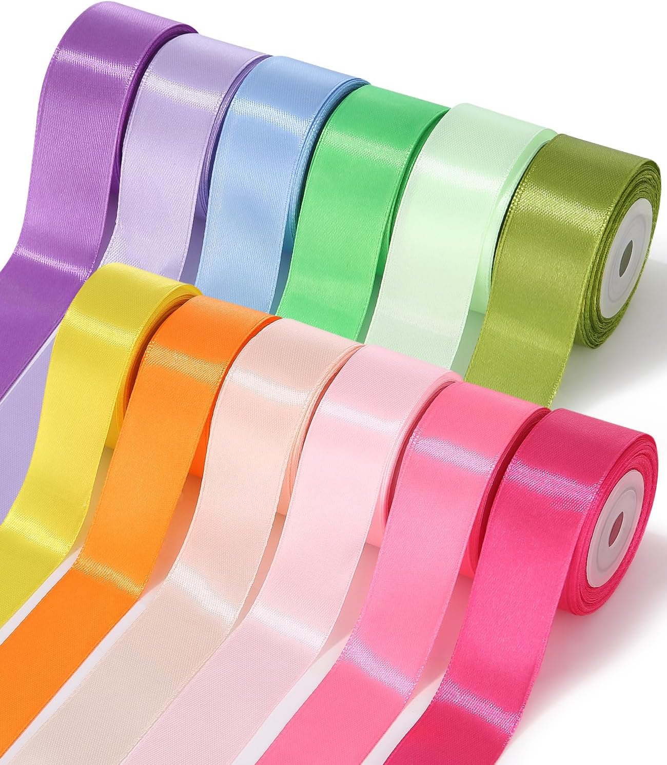Detalle de Huifoo satinband, 12 färger i polyester, 25 mm x 10 m per rulle