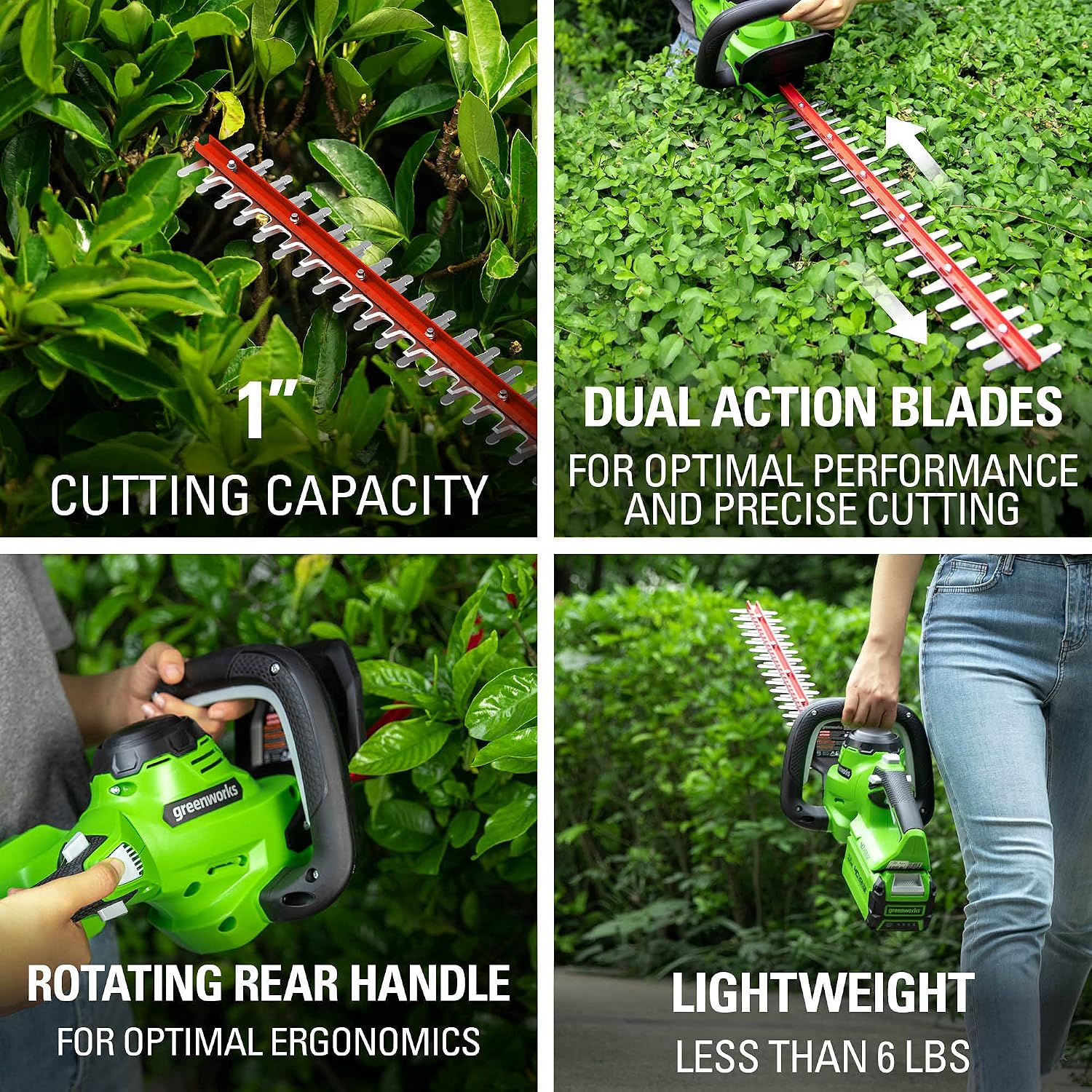 Thumbnail 6 de Greenworks Cordless Hedge Trimmer 24-Inch