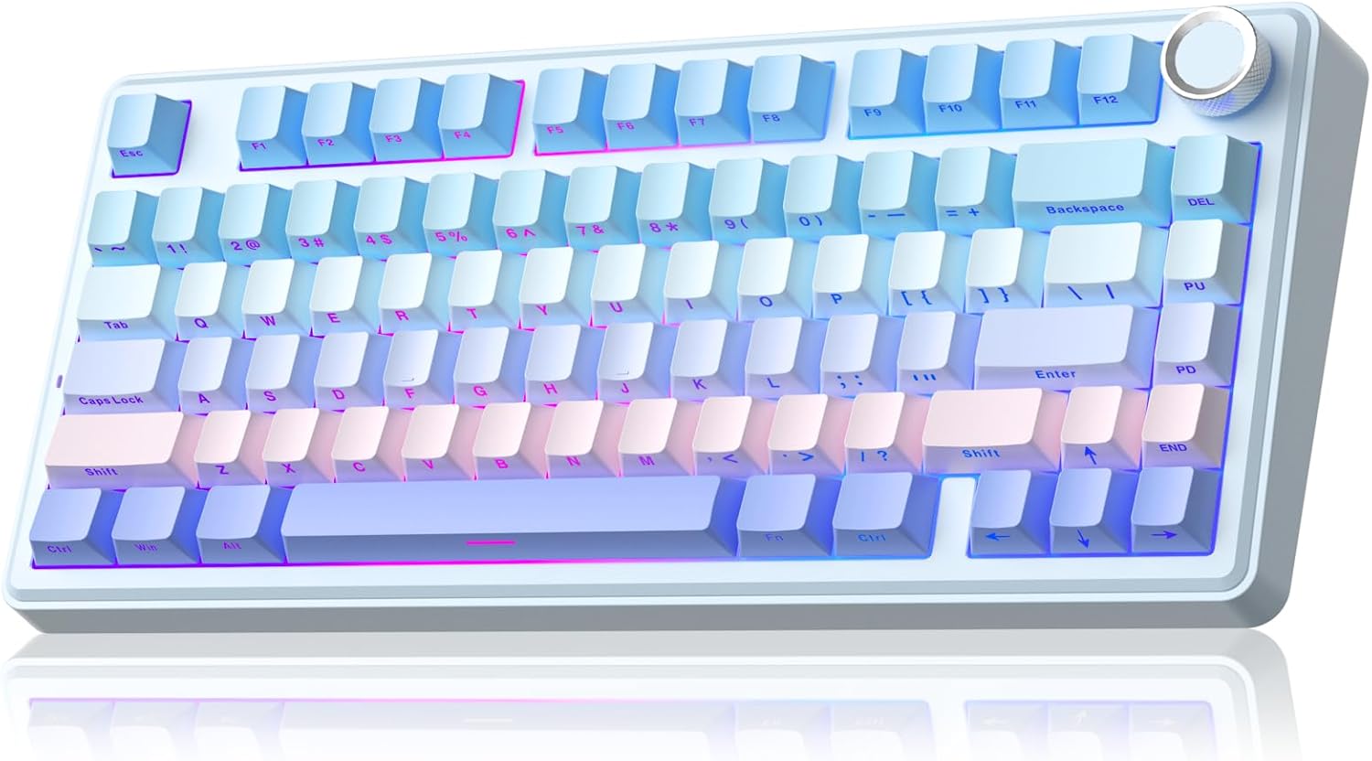 Detalle de SOLAKAKA A75-Gradient-BluePurple 75% Wireless Mechanical Keyboard, RGB, Hot-Swappable