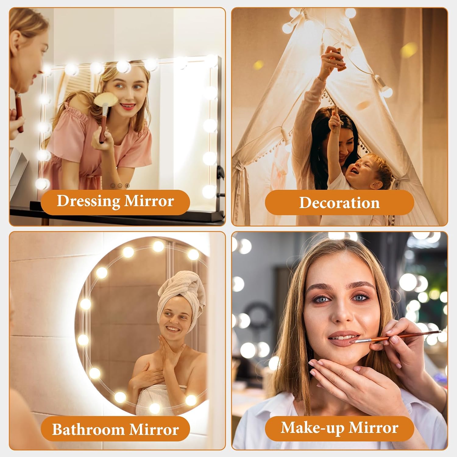 Thumbnail 6 de OSDUE P-MS20240313-A Hollywood-spiegelverlichting met 14 dimbare ledlampjes