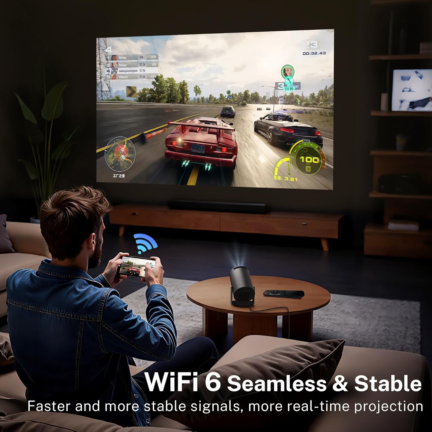 Thumbnail 4 de LYNCAS T OptiBarrel 500 Mini Beamer 4K mit WiFi 6, Bluetooth 5.4 und Android 14