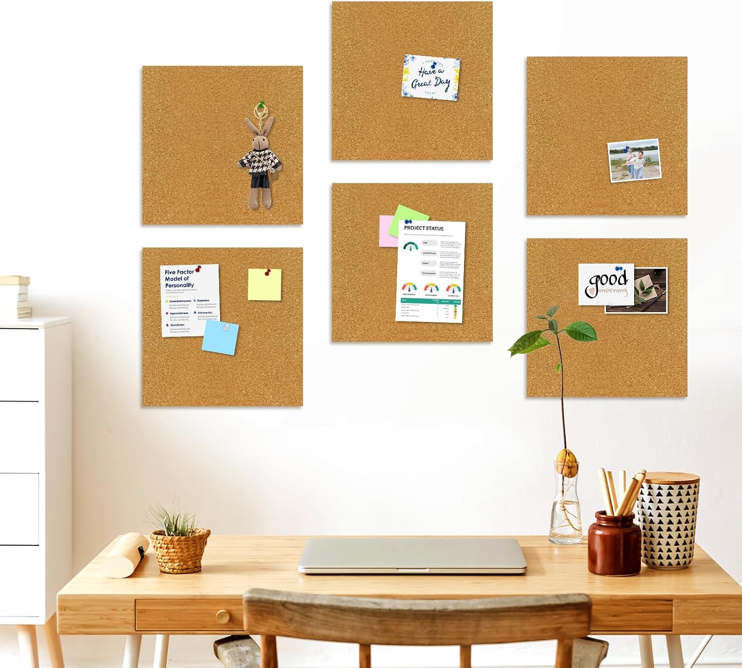 Thumbnail 6 de AMUSIGHT Cork Board Tiles, 6-Pack, 12 x 12 Inch, 0.35-Inch Thick