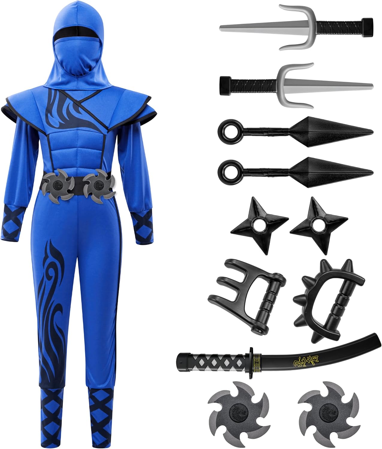Thumbnail 2 de Spooktacular Blue Ninja Costume for Kids