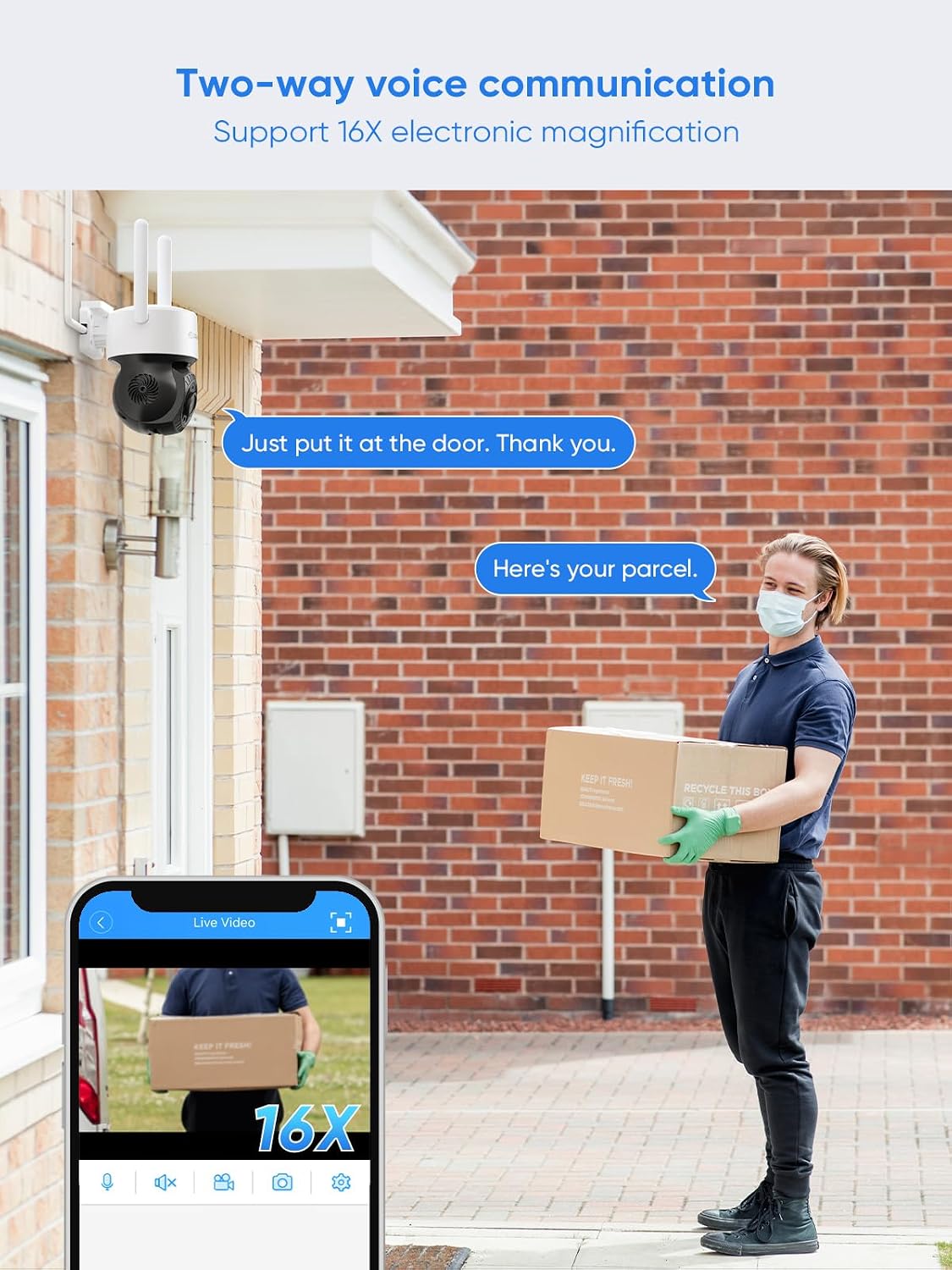 Detalle 2 de SANNCE PT Camera 2K 3MP Wireless Security Cam