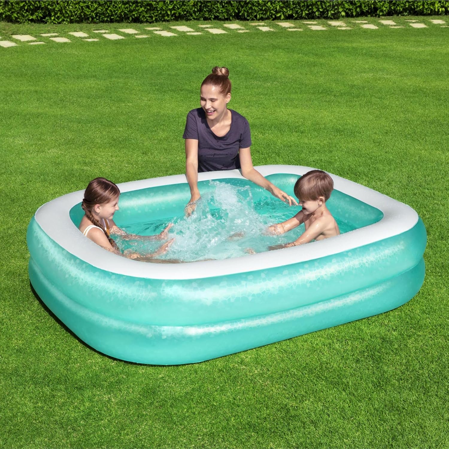 Detalle 2 de Bestway 54005 Piscina Hinchable Familiar Rectangular 🌊 201x150x51 cm