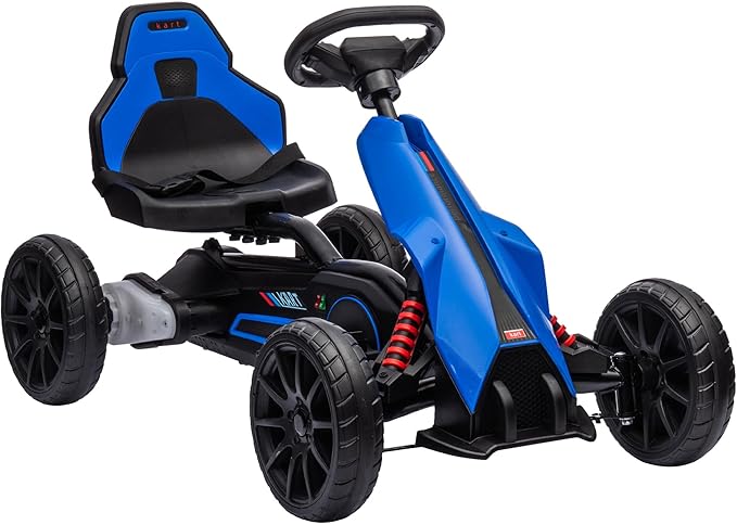 HOMCOM Go Kart Eléctrico Infantil 🚗 Velocidad Ajustable 12V Azul