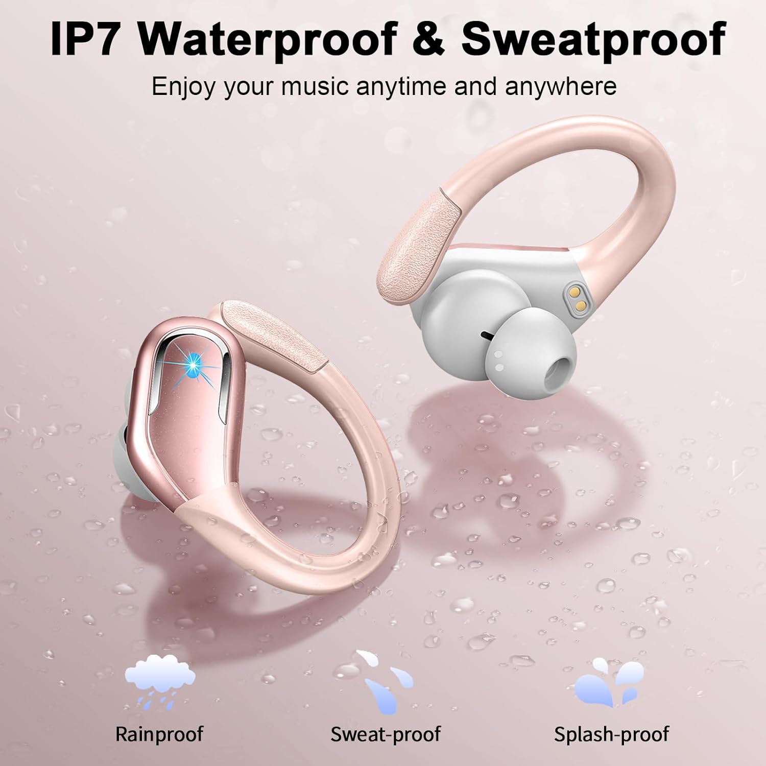 Thumbnail 4 de Wireless Earbuds with IPX8 Waterproofing, 5.4 Bluetooth, and 75H Battery — Sport-Ready Ear Hooks