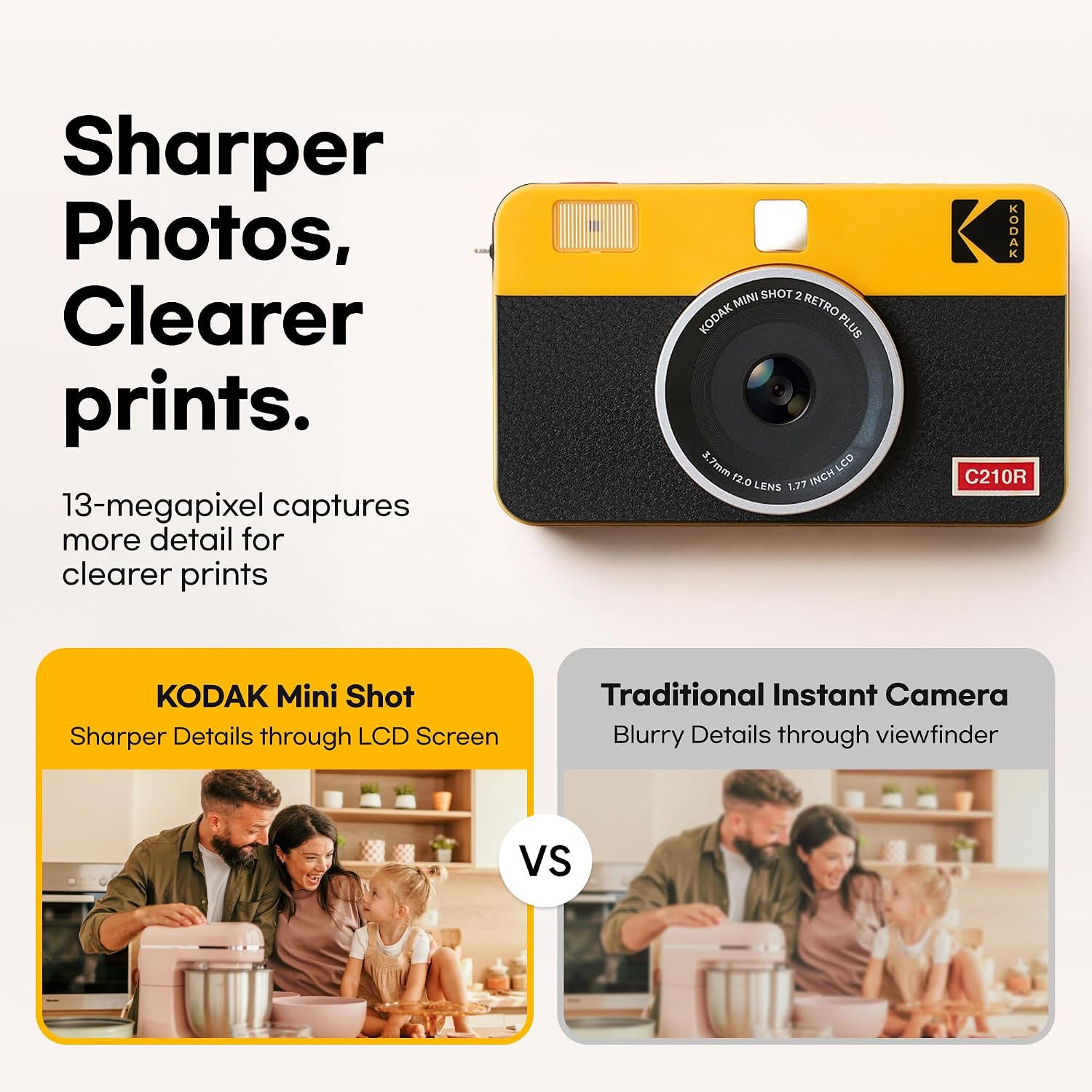 Thumbnail 6 de Kodak Mini Shot 2 Retro Portable Wireless Instant Camera & Printer (White)