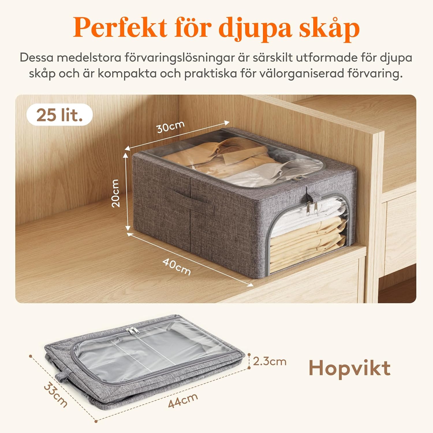 Detalle de Lifewit LH24192.01FG.V1.M01 förvaringslådor, 4-pack, 25 liter