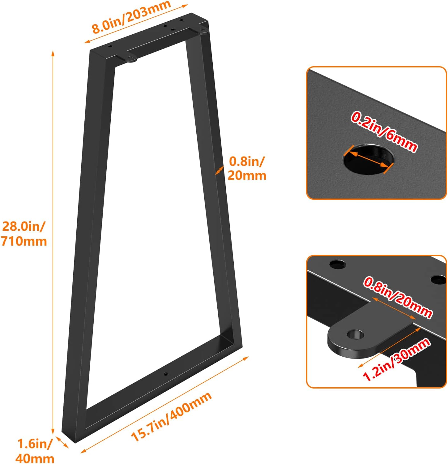 Thumbnail 2 de Signstek 71cm heavy duty trapezoid table legs