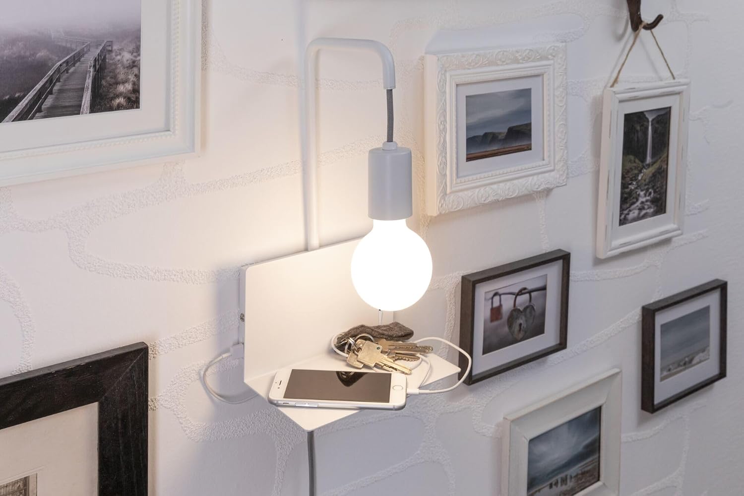 Detalle 2 de Paulmann 79812 Calvani – biała metalowa lampka ścienna do czytania E27