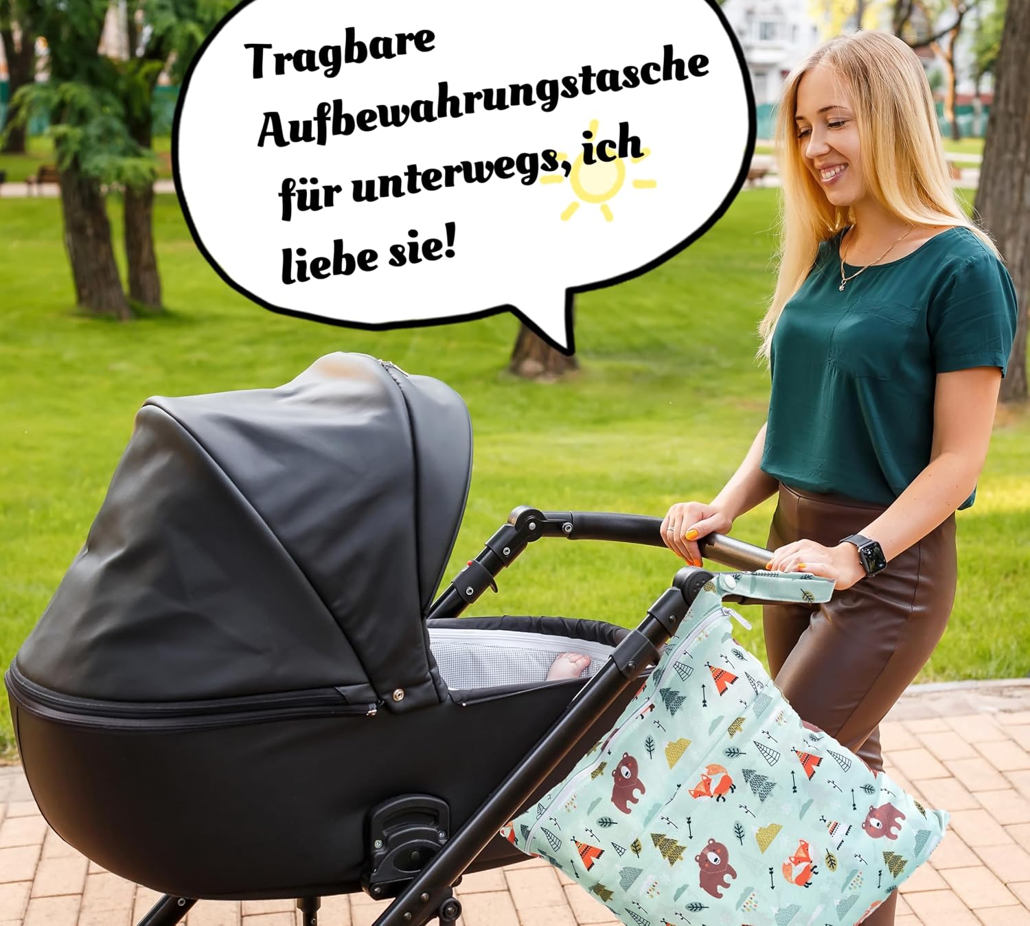 Detalle 2 de TRASUN Wetbag 3er-Set für Kindergarten & Wickeltasche – wasserdicht, nass und trocken trennen