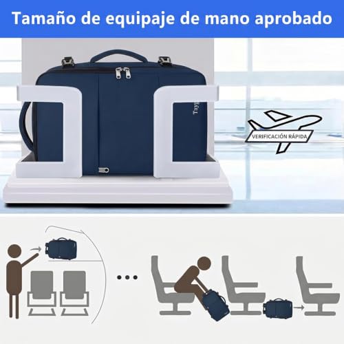 Detalle de Taygeer mochila de viaje 45 x 36 x 20 cm con apertura de 180° y organizadores