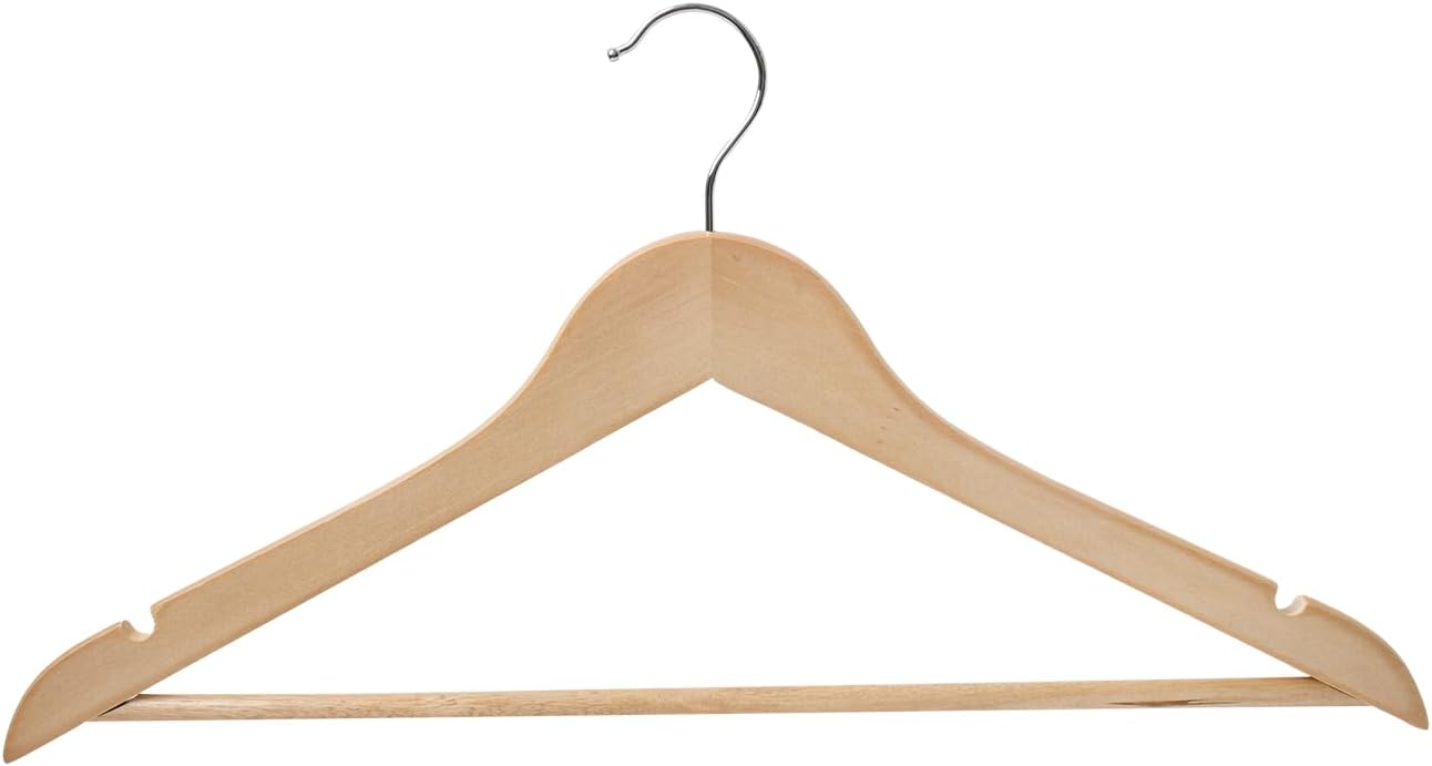 Thumbnail 4 de REQUISITE NEEDS Wooden Coat Hangers 40 Pack – Wide Shoulder, 360° Rotating Hook, Natural Maple Wood