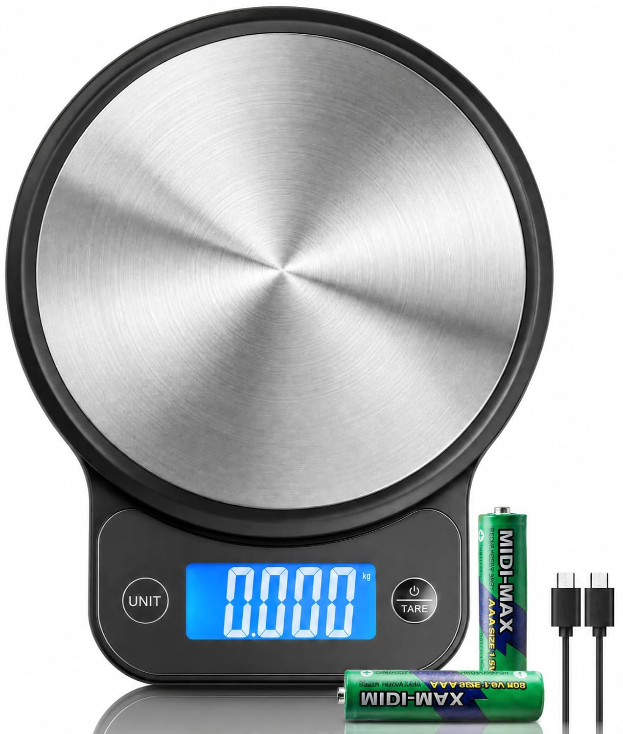 Detalle de izeyu CF_DZC_07 digitale keukenweegschaal, USB-C, tarrafunctie en 10 kg