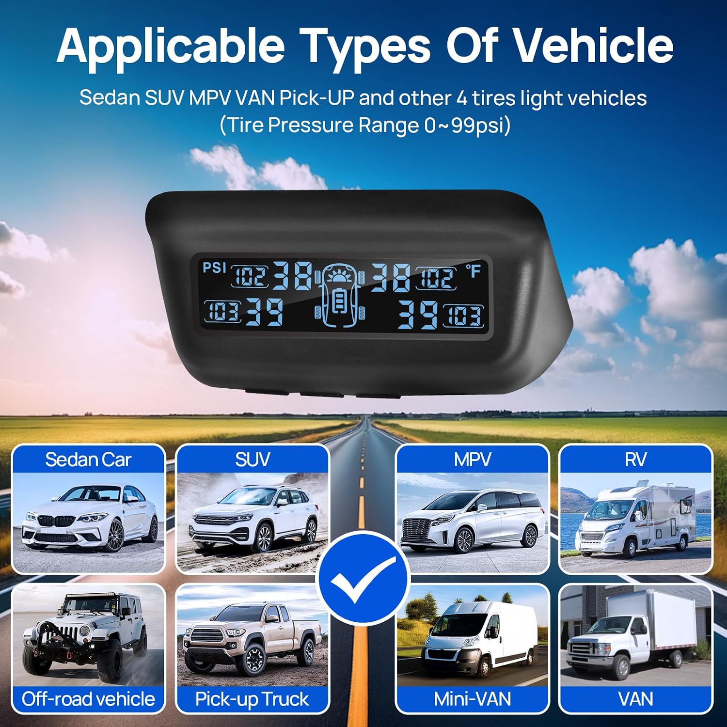 Thumbnail 6 de Masoll M13 TPMS with 4 Sensors, 0–87 PSI