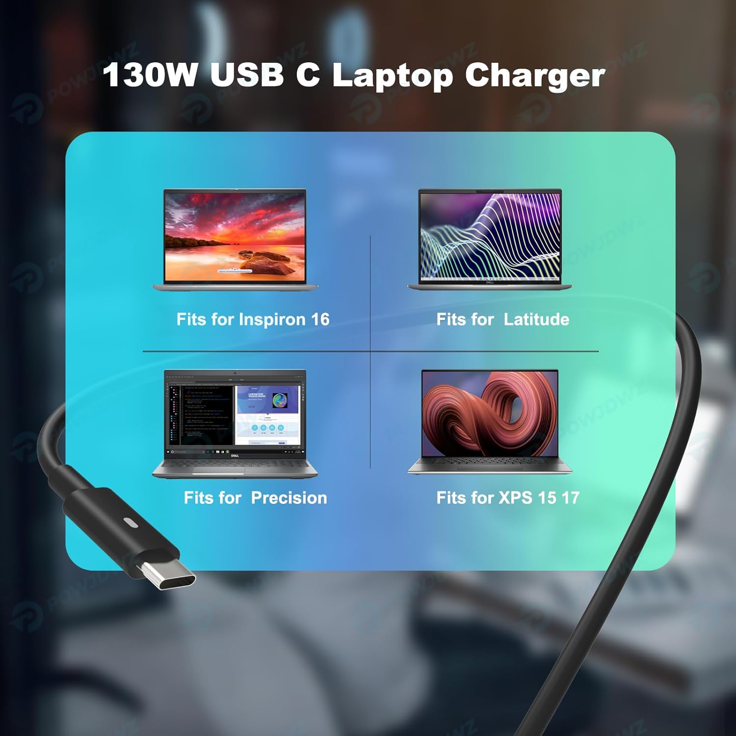 Thumbnail 4 de 130W USB-C Laptop Charger for Dell XPS, Precision, Latitude and More