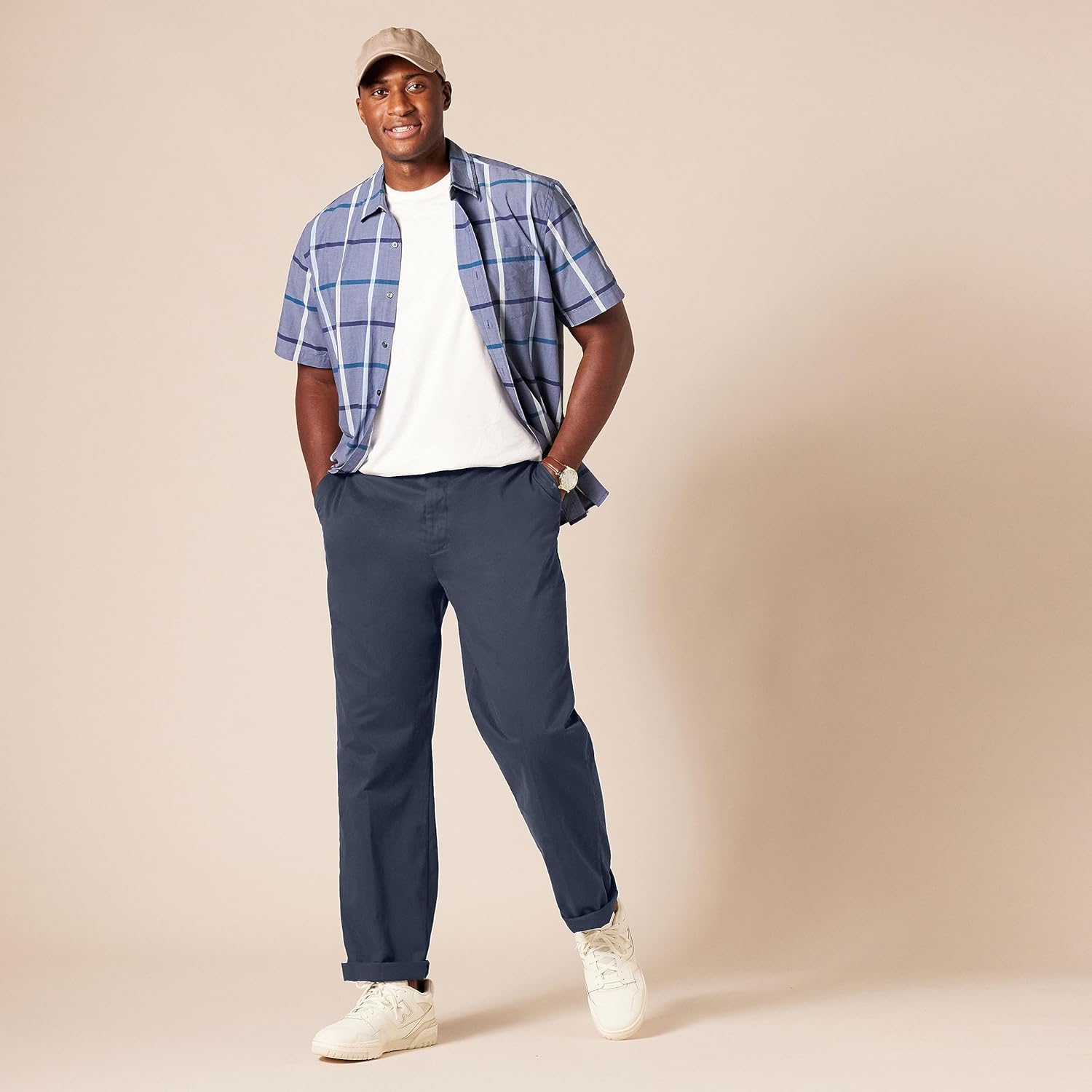 Thumbnail 6 de Amazon Essentials pantaloni chino casual senza pince anti-piega vestibilità classica (taglie forti) uomo
