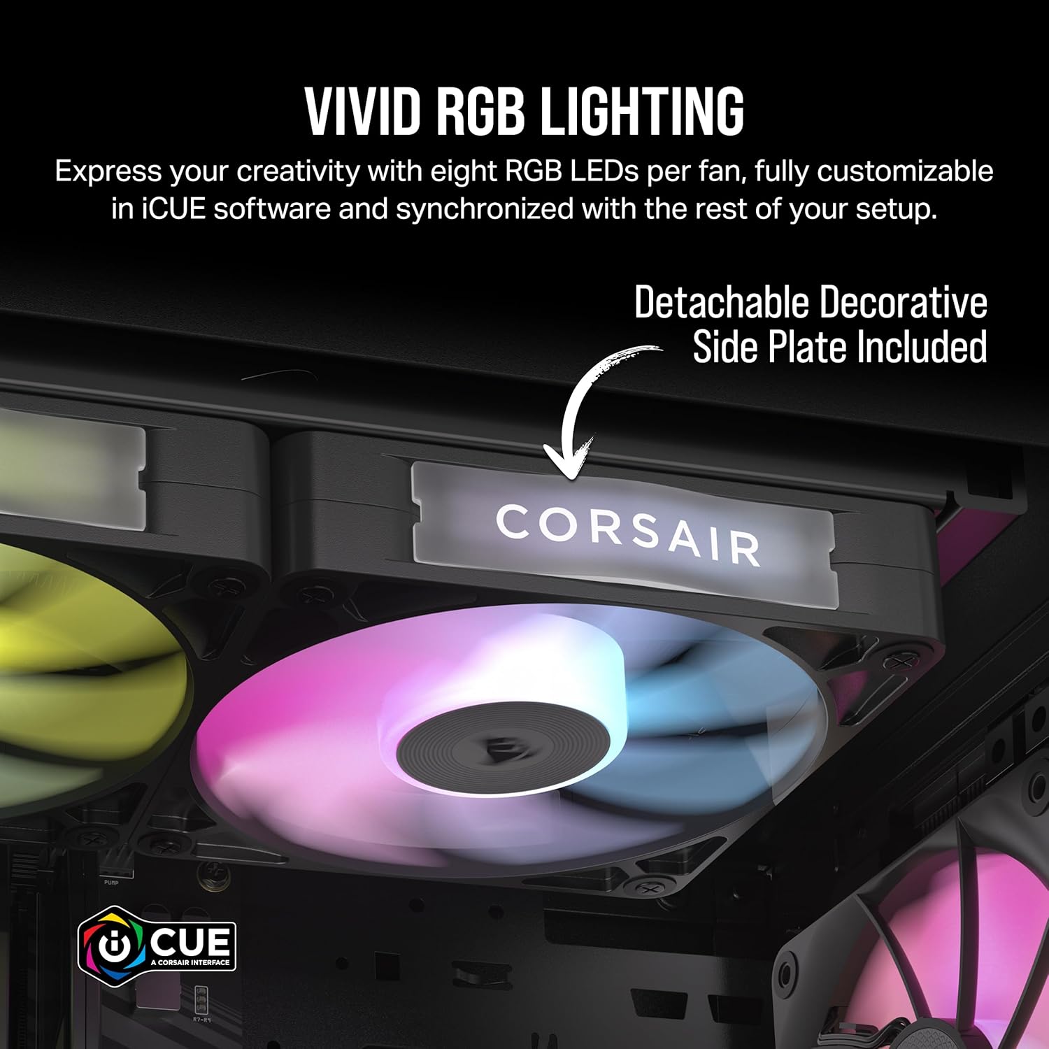 Detalle de CORSAIR iCUE LINK RX140 RGB 140mm PWM-Lüfter – Dual Pack, Schwarz