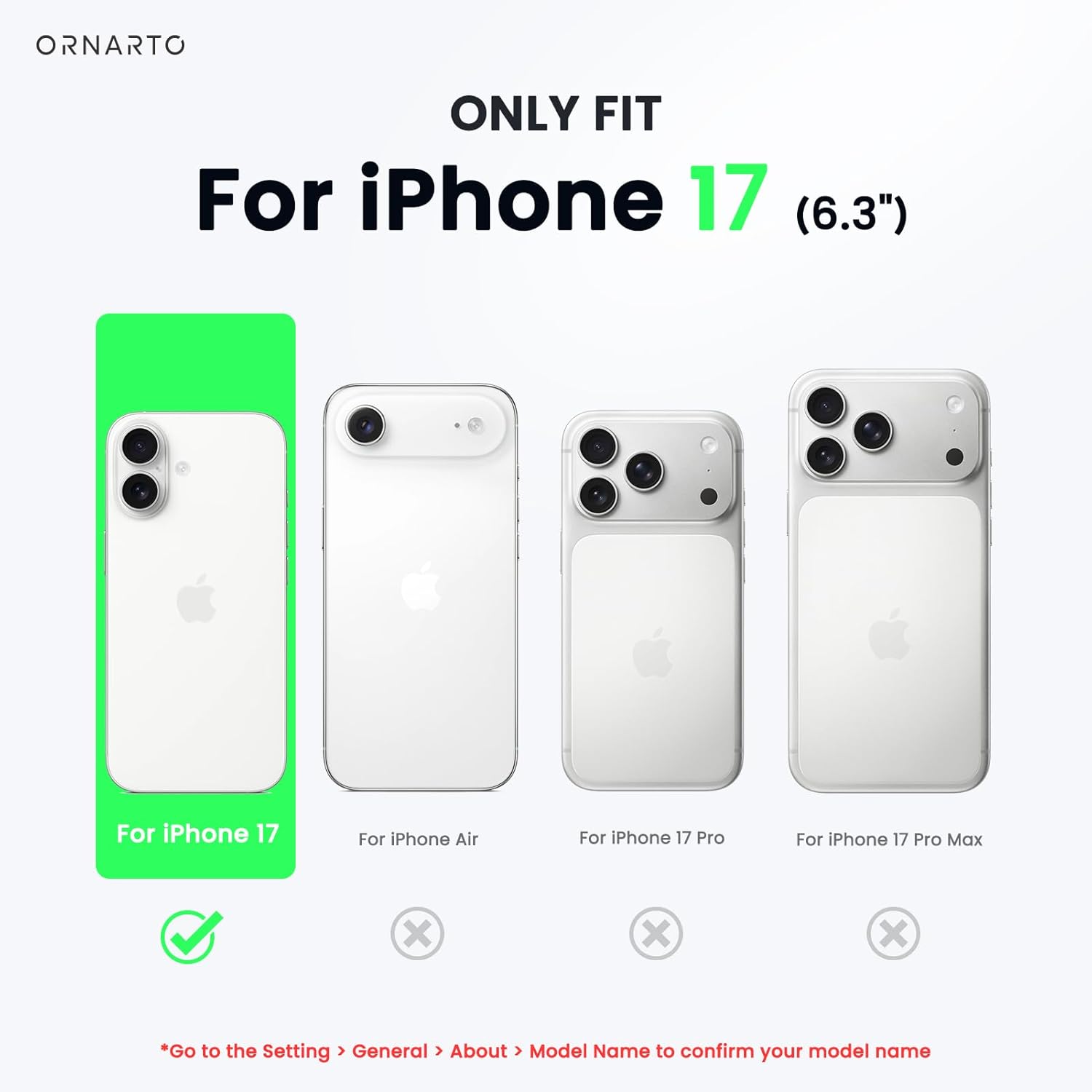 Thumbnail 1 de ORNARTO iPhone 17 Case (6.3) – Slim Liquid Silicone 4-Layer Cover in Lavender